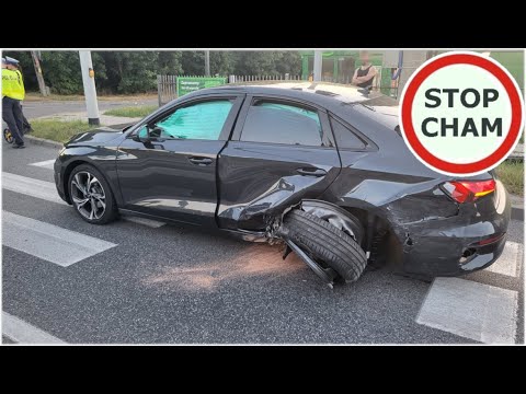 Pijany kierowca Mercedesa wjeżdża w Audi - wypadek #1285 Wasze Filmy