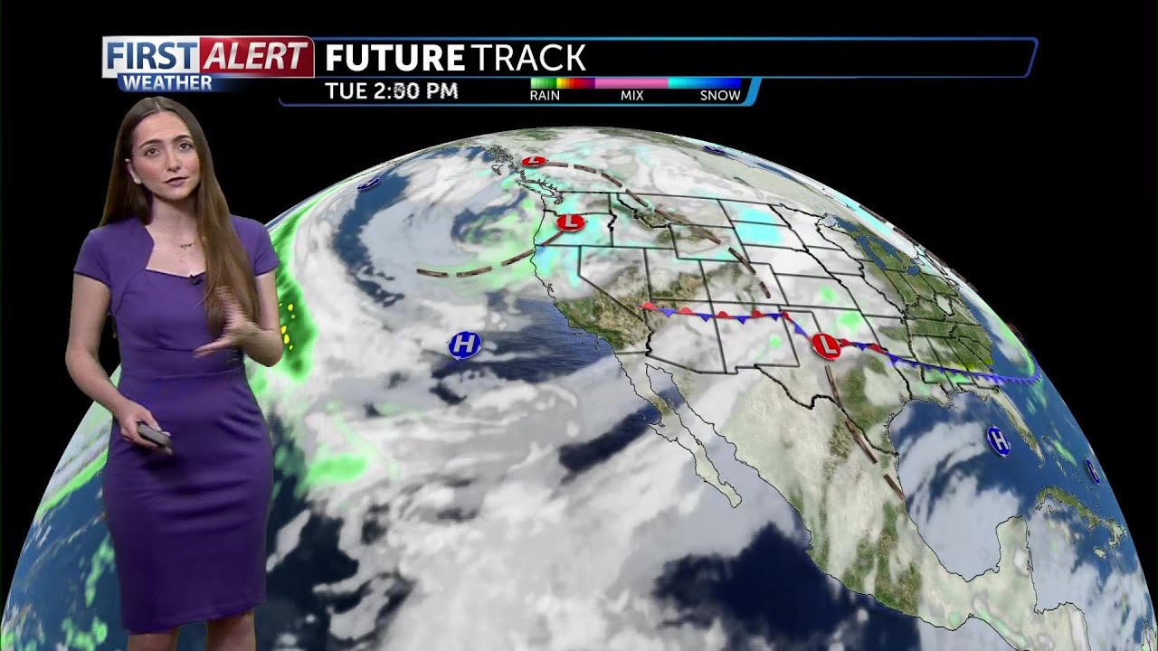 Quiet start to the week, followed by rain chances returning - YouTube
