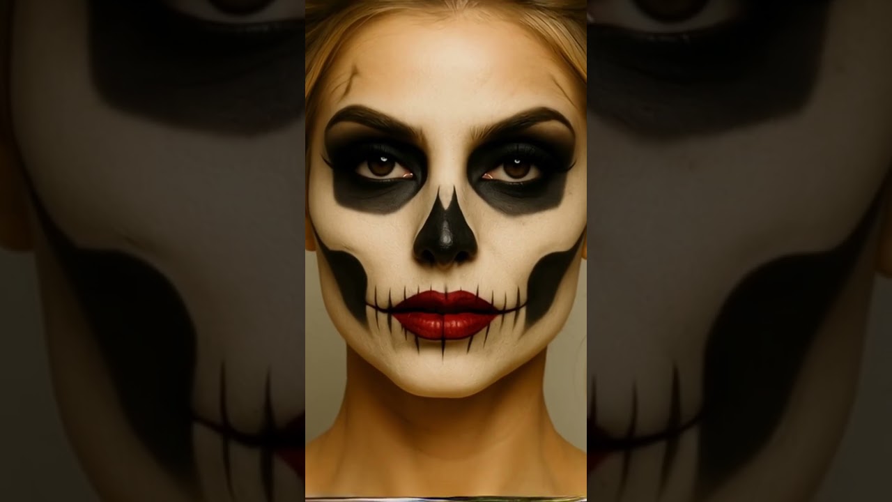 Skullita Glam Ghoul enjoying some fresh brew coming to life  makeup tutorial & more facewear.net 🎃