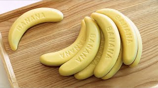 easy! Cute banana bread (madeleine) recipe with real bananas  (measuring cup)