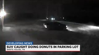 SUV caught doing donuts at fire department Fr S Almost Catches On Fire Doing Donuts