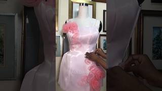 MAKING A CORSET MINI DRESS WITH FLOWERS #shorts #fashiondesigner #sewing #fashion