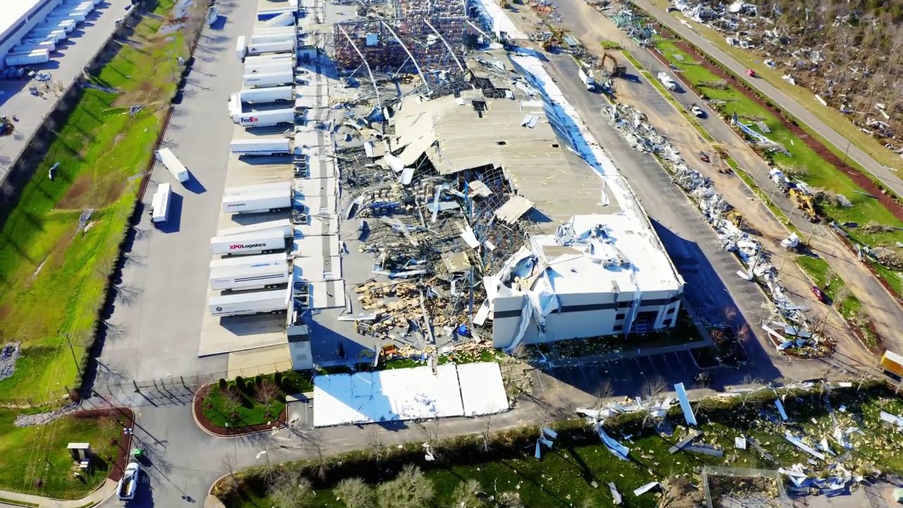 03-04-2020 Mt Juliet, TN - Tornado Severely Damages FedEx