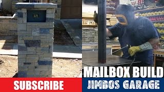 Jimbo custom fabricates the housing for this mailbox so it can be finished with stone. This project was a little difficult because of all 