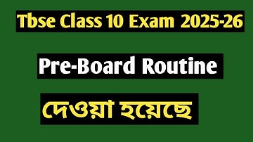 Tbse Class 10 Preboard Exam (non bidhyajoiti) 2025-26 Routine Datesheet, Tripura Board Preboard date