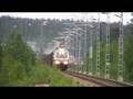 5500-ton Russian iron ore train departing from Vartius