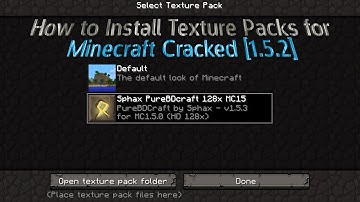 How to Install Texture Packs for Minecraft Cracked (1.5.2)