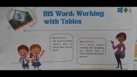 Class 5 computer  ch 5 MS Word : Working with tables ( part 1)