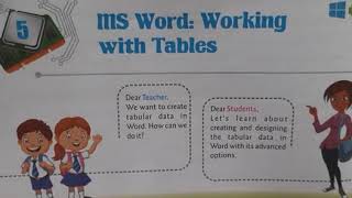 Class 5 computer  ch 5 MS Word : Working with tables ( part 1)