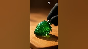 Cutting Glass Strawberry ASMR video #stawberry #ai #cuttingfruit #relax #relaxing #fruits