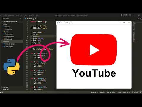 Make YouTube logo in python turtle 🐢 | Python turtle graphics | Syntax error | YouTube logo |
