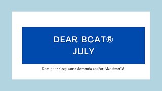 Dear BCAT®  July