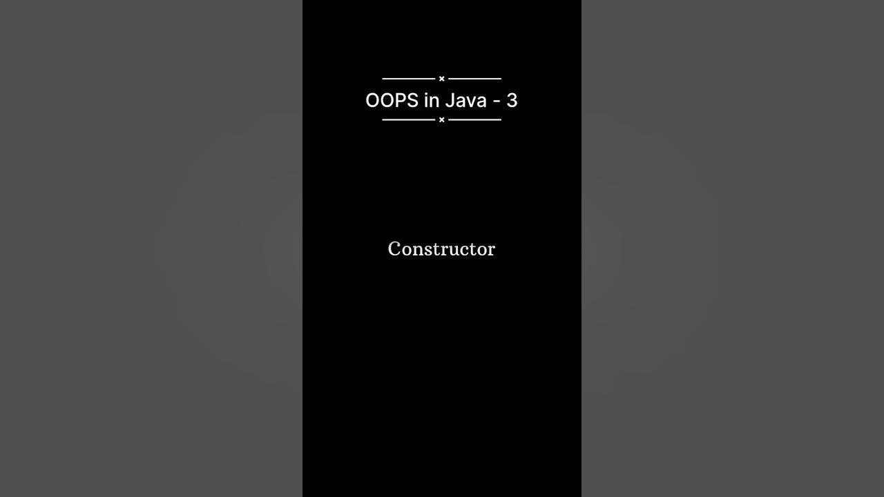 Constructor in Java || Types of constructor || Java Revision ||#shorts ...