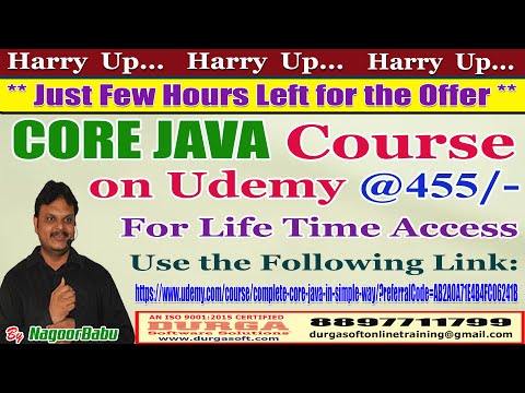 CORE JAVA Course on Udemy @455/-