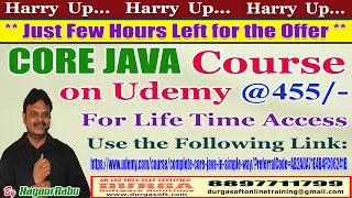 CORE JAVA Course on Udemy @455/-