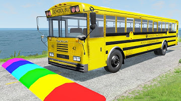 Cars vs Rainbow Speed Bumps #2 - BeamNG.Drive | BeamNG Land TV