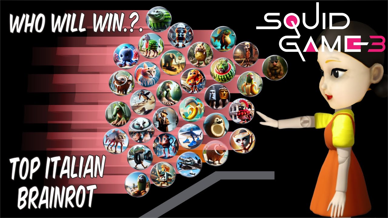 All Italian Brainrot VS Younghee Squidgame3  Marble Race in Algodoo #21