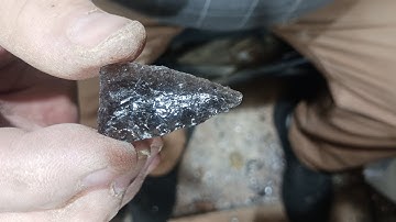 Natural tools (ABO) obsidian flake to hunting/necklace point. #flintknapping #obsidian
