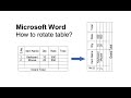 Rotate table in Microsoft Word