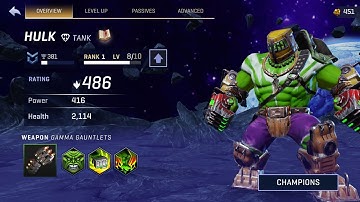 MARVEL Realm of Champions: Hulk (Tank) Gameplay at Warrior Tier