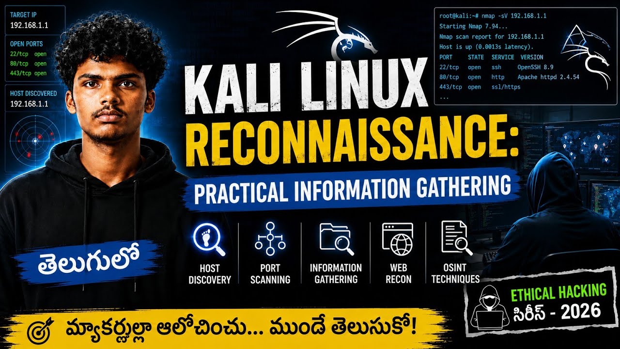 Cyber security Reconnaissance in Kali Linux|In theory 2026| #cybersecurity #hacker