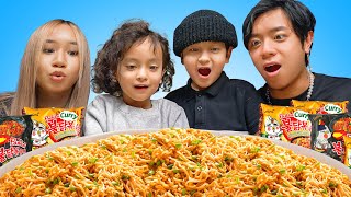 GIANT NOODLE FAMILY MUKBANG | The Shluv Family