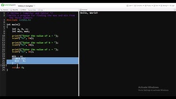 C Program: Find Maximum and Minimum of Three Numbers