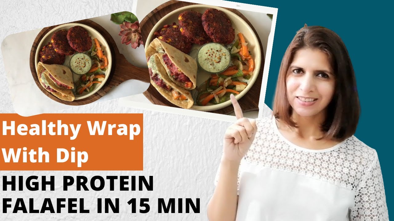 Healthy Wrap With Dip Recipe | High Protein Falafel For Lunch / Dinner in 15 Min | Fit Meal : Ep 6