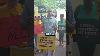 Harnett County pastor speaks outside State Board of Elections meeting