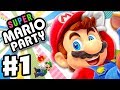 Super Mario Party - Gameplay Walkthrough Part 1 - Intro and Whomp's Domino Ruins! (Nintendo Switch)
