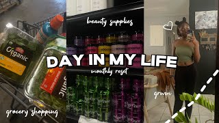 SPEND THE DAY WITH ME | GRWM, MONTLY RESET, GROCERY SHOPPING, + more *being productive*