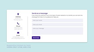 Responsive Contact Us Form in HTML And CSS