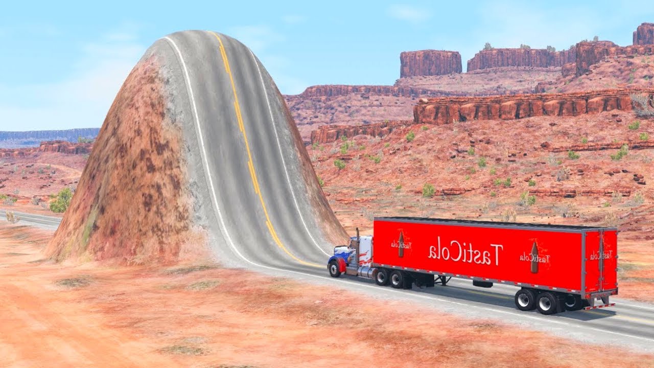 Cars vs Giant Bulge 1 BeamNG Drive YouTube