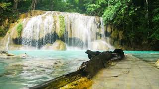 NO ADS PLAYLIST🌿🎹Serene Piano & Waterfall Sounds - Get Rid of Stress - Peaceful Piano with Birds