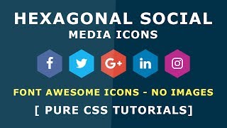 Hexagonal social media icons - font Awesome Icons - How to add social media icons - Online Tutorials screenshot 1