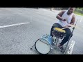 Drumming outside with my kick snare and hihat 😉