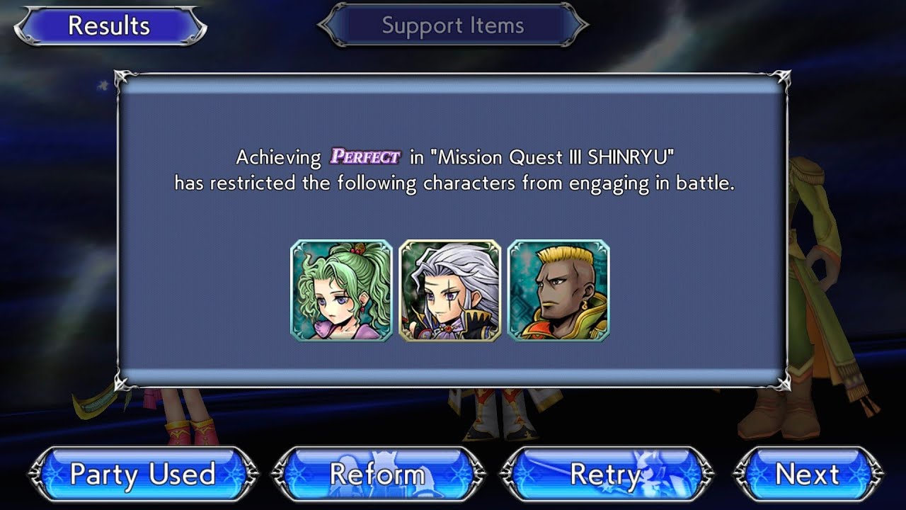 DFFOO Mission Quest 1 Crystal Room Support Campaign Stage 3 (Terra + Setzer + Leo)