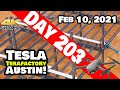 Tesla Gigafactory Austin 4K  Day 203 - 2/10/21 - Tesla Terafactory TX - RAINY OVERCAST GIGA TEXAS!