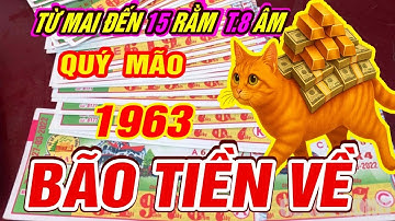 BÃO TIỀN đúng từ mai đến 15 rằm tháng 8 âm Tuổi QUÝ MÃO 1963  TRỜI ĐANG ĐỘ TRÚNG ĐỘC ĐẮC CỰC GIÀU