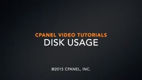 cPanel Tutorials - Disk Usage