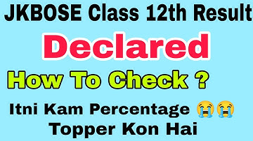 JKBOSE 12th Class Result Declared 2021 / JKBOSE Class 12th result released Now / JKBOSE 12th result