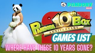 PANDORA Arcade Box 10th Anniversary Games List