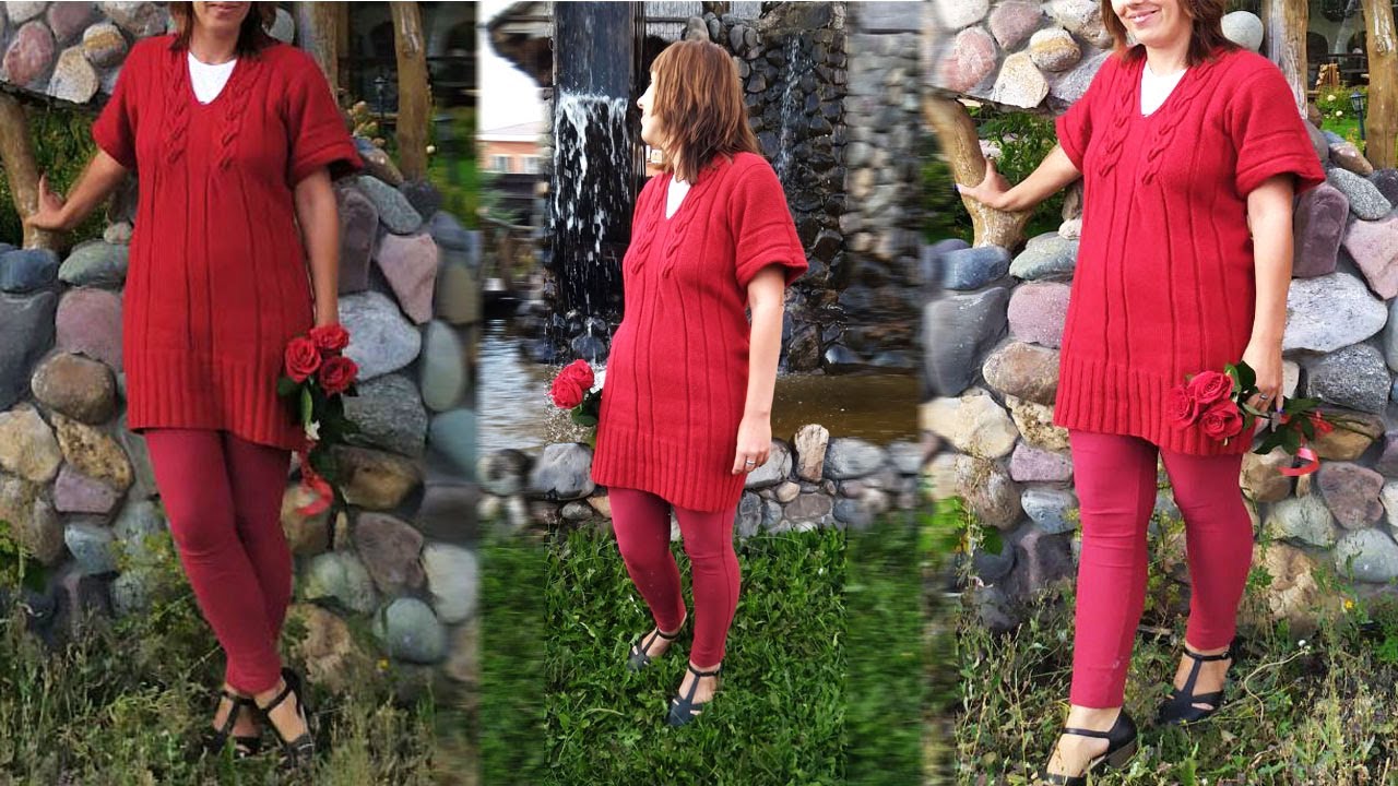 ПЛАТЬЕ-ТУНИКА СПИЦАМИ без швов снизу вверх| Как вязала| Отзыв о пряже меринос с кашемиром Loro Piana