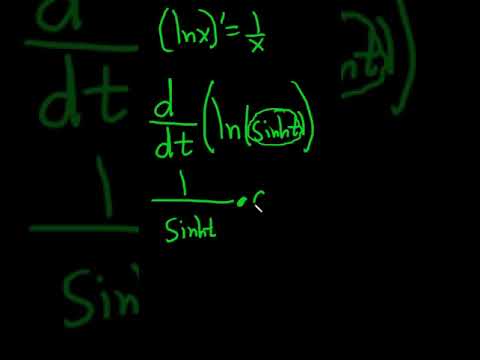 Derivative of ln(sinh(t))