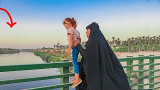 ام شمرت اطفاله من على الجسر قصة هزت العراق اوووف // حكيم الزين