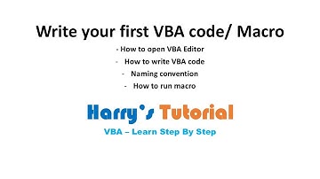 Write your First Macro / VBA Code in Excel VBA Editor | Excel VBA Tutorial | Harry