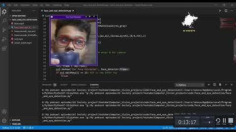Perform Face and Eye detection using HAAR CASCADE classifier in OpenCV | AI SOCIETY | Sameer Nigam