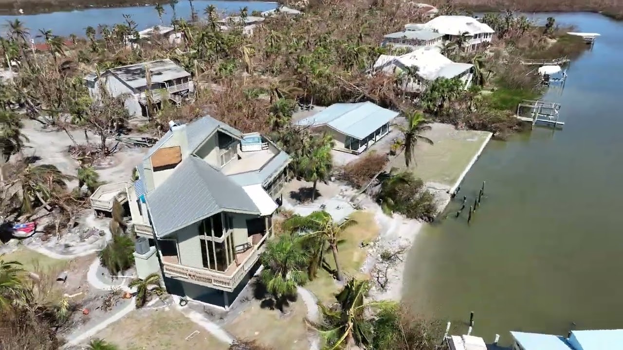 Blind Pass, north Sanibel and south Captiva Hurricane Ian damage drone 4k YouTube