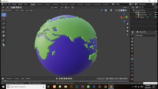 How to make 3d world in Globe in blender 2.81 screenshot 2