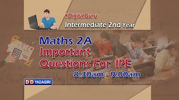2nd Inter Maths 2A || Important Questions For IPE || Intermediate Education || Feb 17, 2021